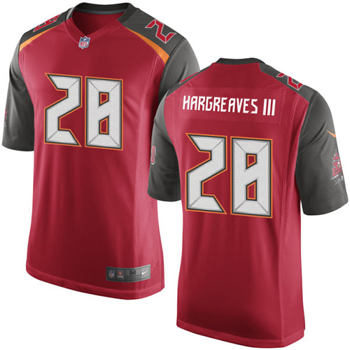 Men's Game Vernon Hargreaves III Nike Jersey Red Home - #28 NFL Tampa Bay Buccaneers